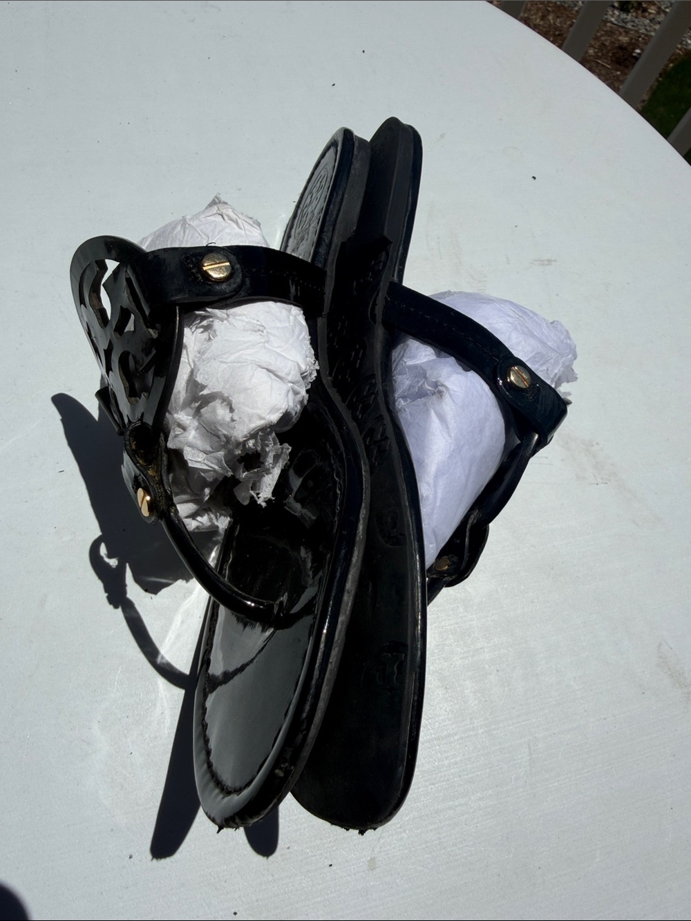Tory Burch Miller Thong Sandals In Black-Sz 8 - Picture 7 of 16